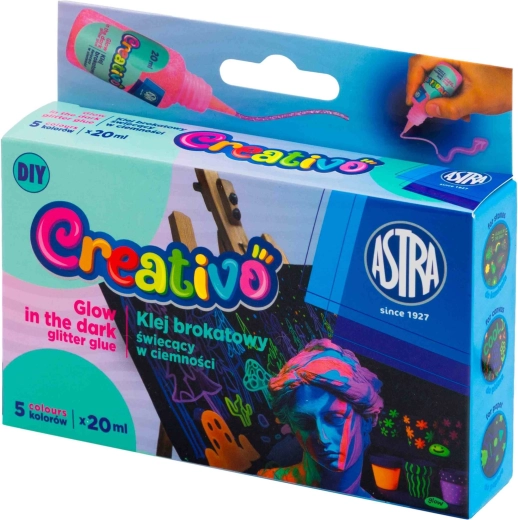 Gel boje koje svijetle u mraku za izradu naljepnica 5×20 ml ASTRA Creativo