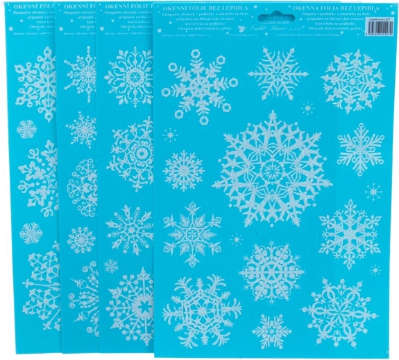 Dekorativna folija za prozor s pahuljicama i šljokicama 20 × 30 cm (4 varijante)