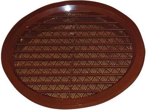 Ventilacijska rešetka s mrežicom, promjer 150 mm, smeđa