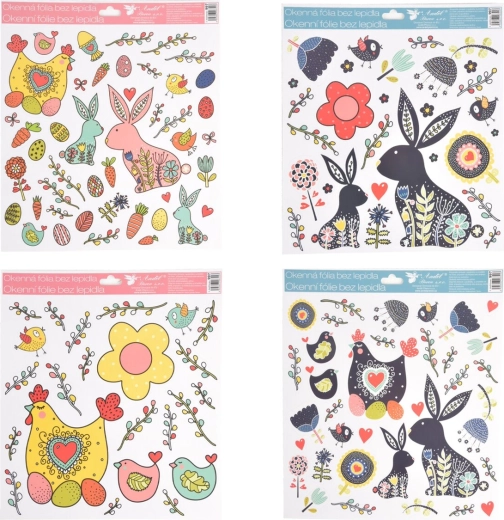 Uskrsna ukrasna folija za prozor 30 × 34 cm (mix 4 motiva)