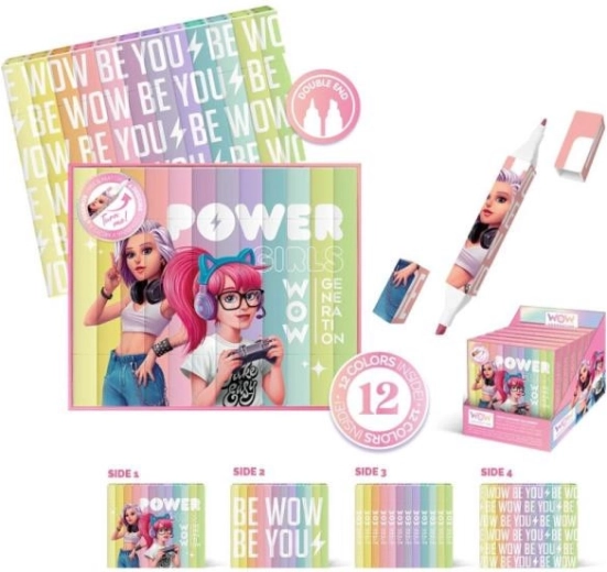Dvostrani flomasteri 12 boja WOW Generation