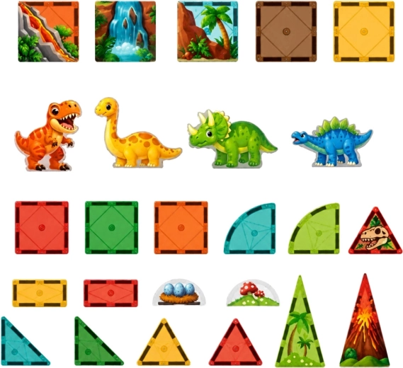 31 pieces for shapes, colors, and creative learning