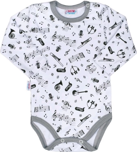 New Baby Music pamučni bodi za bebe s dugim rukavima