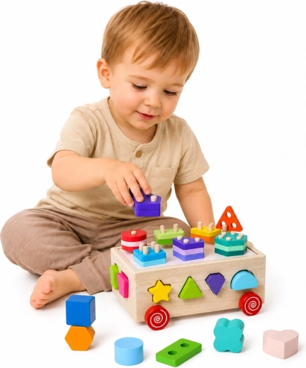 Stacking and threading onto pegs