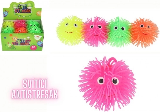 Antistresna pahuljasta loptica sa svjetlom, 8 cm