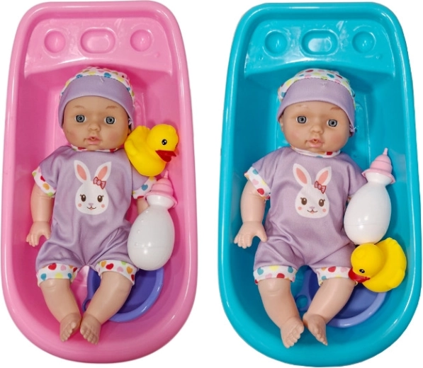 Baby Doll That Peees with Bathtub and Accessories