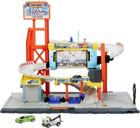 autopraonica Matchbox Turbo Cyclone – višekatni set za igru s rampom i servisom