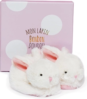 Doudou set ružičastih cipela s zvečkama Zeko za bebe 0-6 mjeseci