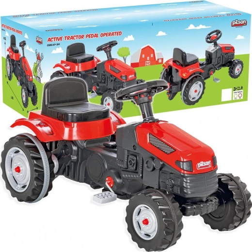 Pilsan traktor na pedale s volanom crveni