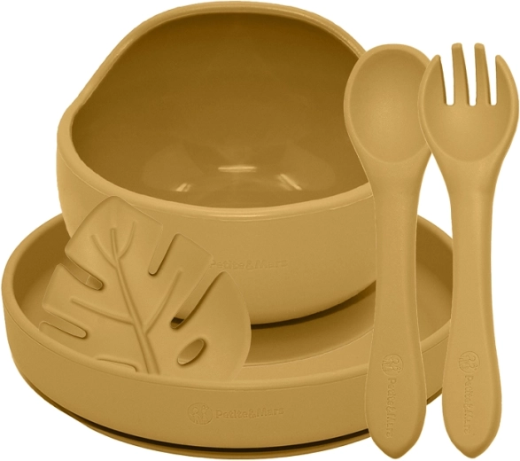 Petite&Mars silikonski set za hranjenje Take&Match 4 kom intense ochre 6m+