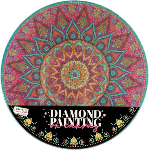 Kreativni set za dijamantno slikanje – mandala cvijet na okruglom platnu 30 cm
