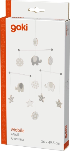 Hanging crib mobile elephants and stars - 1 piece
