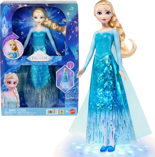 Mattel Disney Frozen pjevajuća lutka Elsa s magičnim svjetlosnim efektima 30 cm