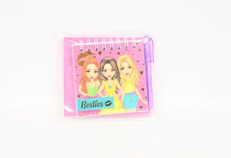 Besties mini bilježnica sa spiralom i kemijskom olovkom