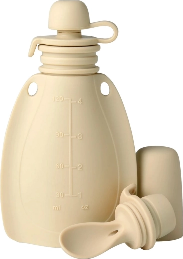 Mininor silicone refillable pouch with spoon Soft rabbit