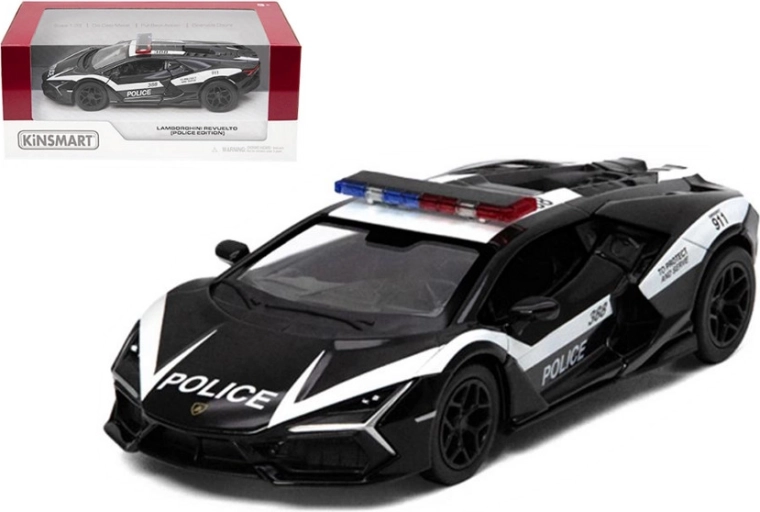 Lamborghini Revuelto policija metalni model Pull Back