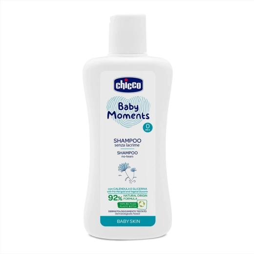 Chicco dječji šampon Baby Moments 92 % prirodnih sastojaka 200 ml