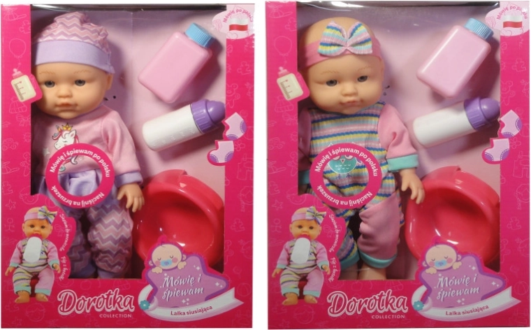 Pjevajuća i govoreća lutka Dorotka s noćnikom 28 cm