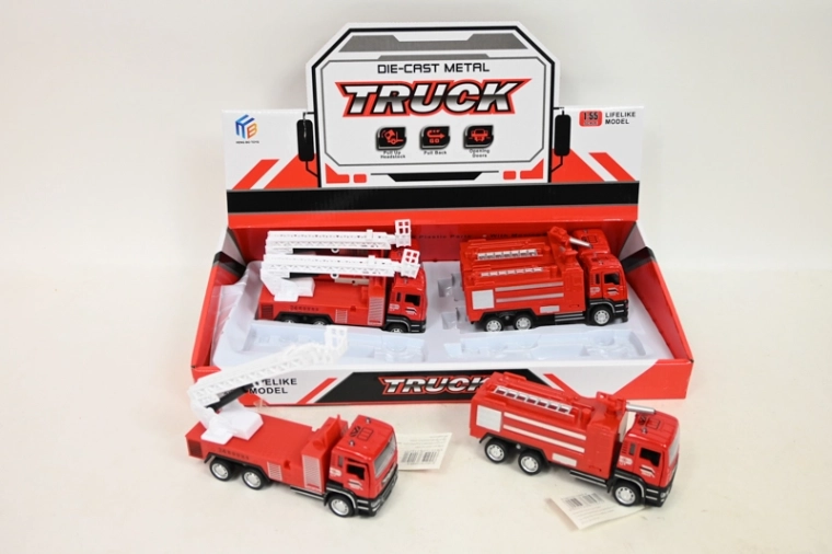 Vatrogasni auto s povratnim pogonom (pull-back) – metalno-plastični model