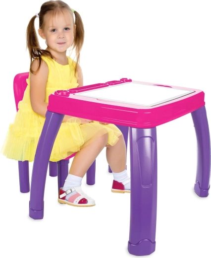 Jamara children's table and chair Lets Study pink