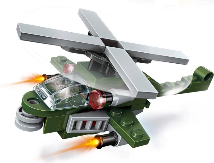 Qman amfibijski oklopnjak – borbeni helikopter Dolphin (45 dijelova)