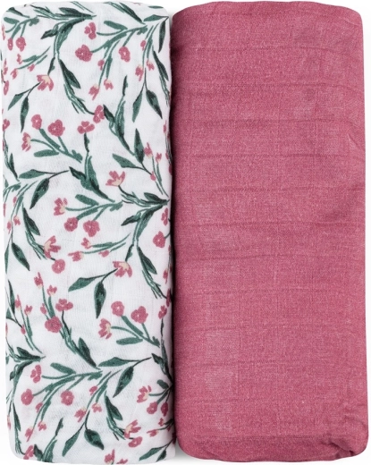 Petite&Mars bambusove muslinske dekice za povijanje Misty Pink Meadow 2 kom 120 × 120 cm