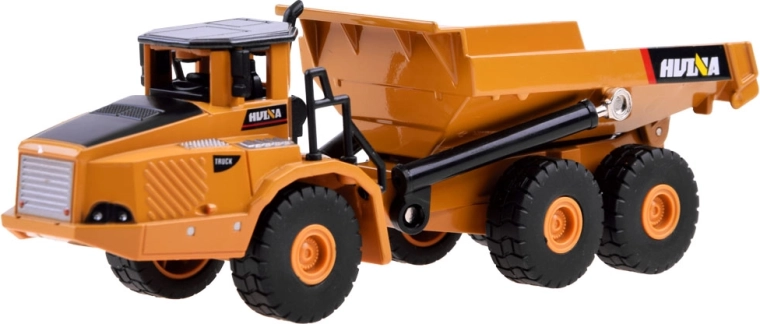 Dump truck with articulated joint and tipping function