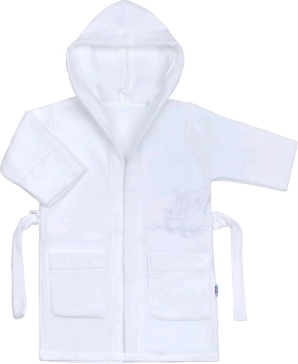 Dječji kućni ogrtač New Baby Sovice bijeli