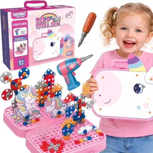 Woopie 3D vijčani građevinski set jednorog