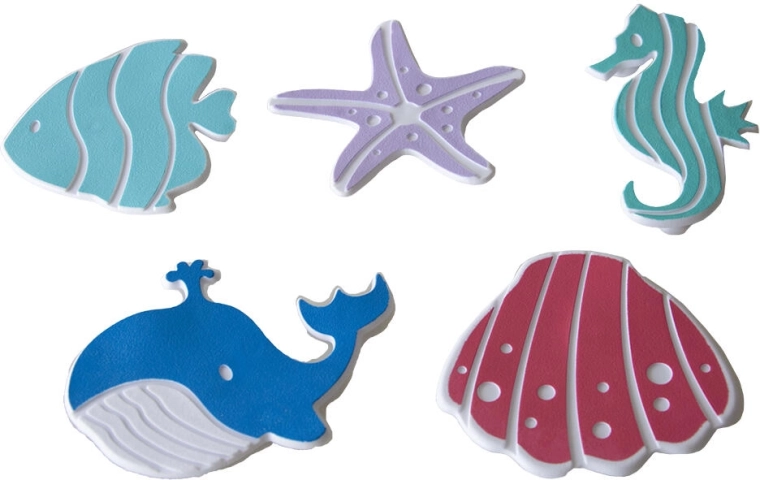 Protuklizne podloge za kadu za djecu – mix oblika, set od 5 kom