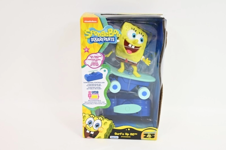 SpongeBob with remote-controlled skateboard and USB charging