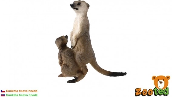Figurica surikate s mladunčetom 8 cm, tamno smeđa