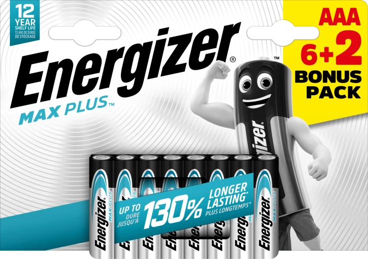 Energizer Max Plus AAA alkalne baterije 6+2 kom