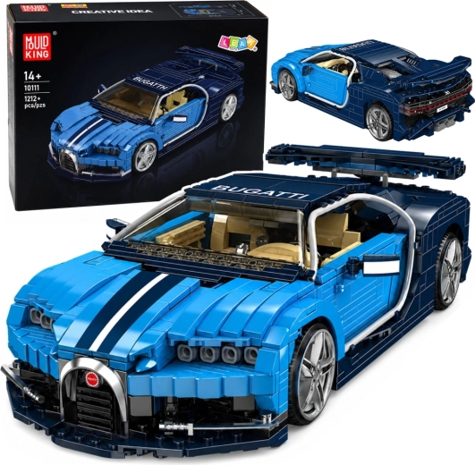 Konstrukcijski set sportskog automobila Bugatti plavi (1212 dijelova)