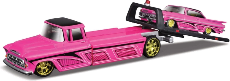 Maisto Design Elite Transport Chevrolet kamion s ravnom platformom i Chevrolet Impala SS 1:64