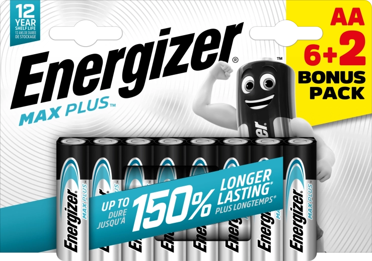 Energizer Max Plus AA alkalne baterije 6+2 kom