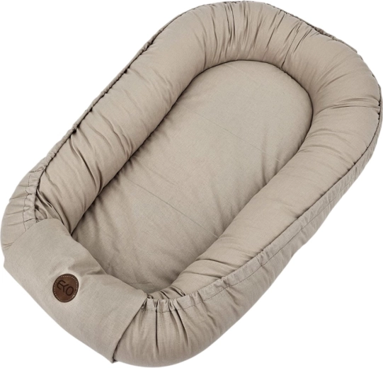 EKO cotton baby nest, dark beige, 85 × 50 cm – Dark Beige