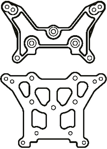 BL8 shock absorber mount, front/rear (2 pcs)