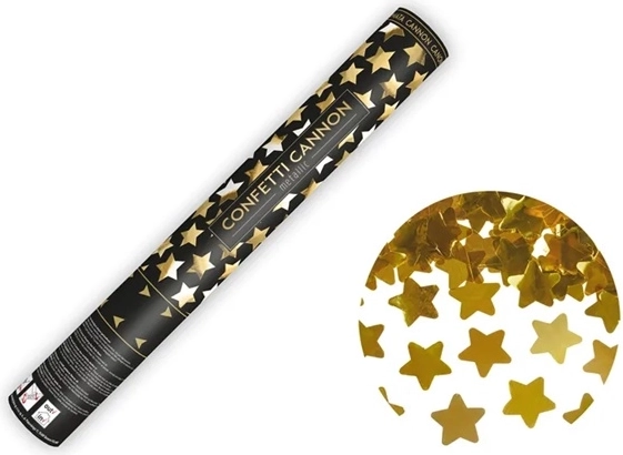 Tuba s konfetima zlatne zvjezdice 40 cm