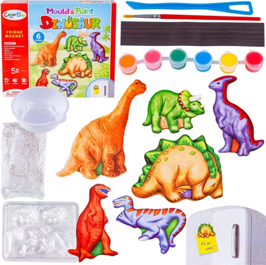 Creative DIY plaster magnet-making kit – dinosaurs