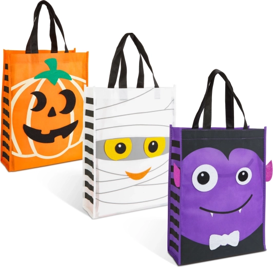 Halloween gift bag with felt decoration 40 × 30 cm - 1 piece