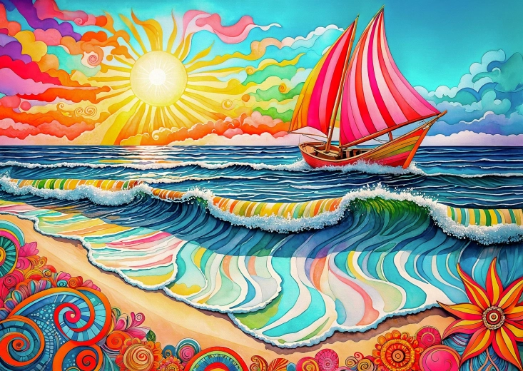 Enjoy puzzle Plovidba pri izlasku sunca 1000 dijelova