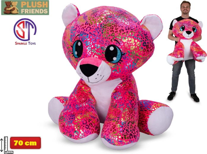 Plišani leopard s duginom blistavom nijansom 70 cm – Plush Friends Star Sparkle