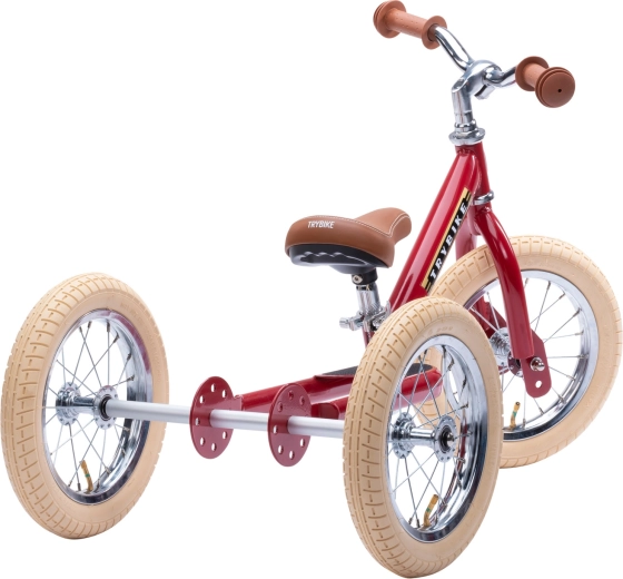 2-in-1: tricycle to start, balance bike for balance