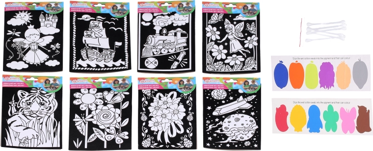 Kreativni baršunasti set 15,5 × 25 cm – boje i 6 štapića