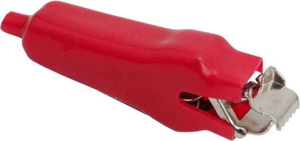 Alligator clip with red PVC insulation