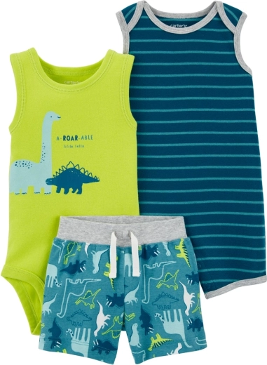 Carter’s ljetni 3-dijelni set za dječaka Stripes Dinos (9 mj)
