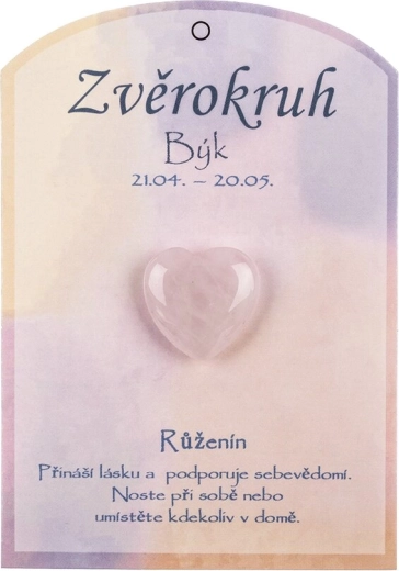 Srce od ružinog kvarca za znak Bika