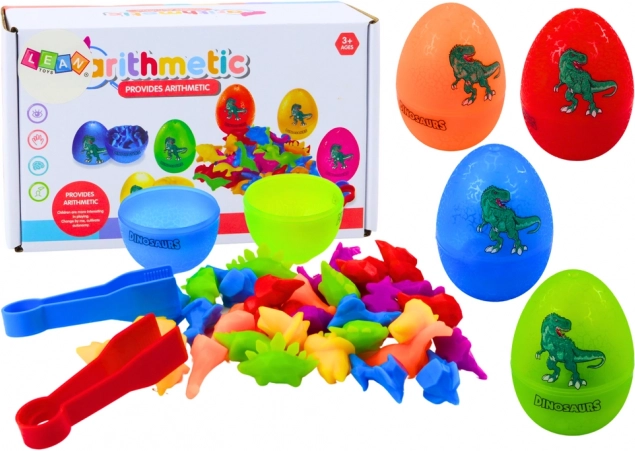 Sortirajuća jaja s dinosaurima i pincetom, 6 kom