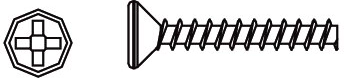 Self-tapping Phillips countersunk screws for Voltage, Major, Tiger and Hoolk - 8 pieces
